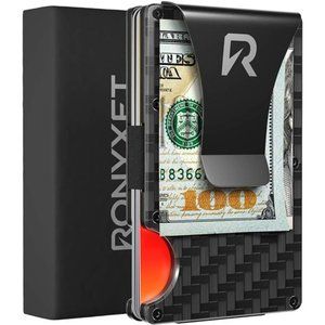 Premium Carbon Fiber Wallet for Men -Black Chic RFID Blocking Credit Card Holder